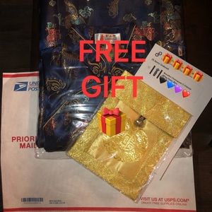 Gold Chinese Brocade Bag / Envelope Purse / Clutch